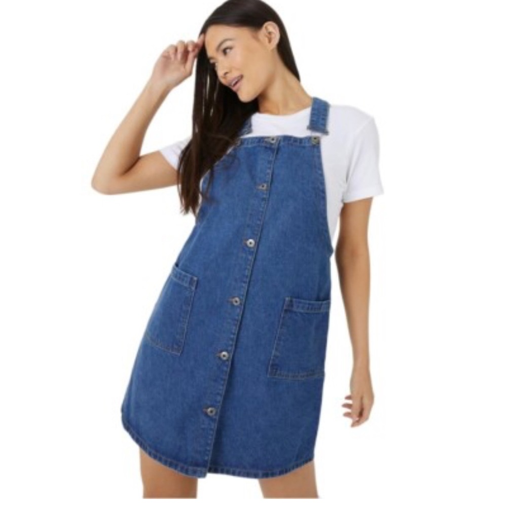Jack Wills Blue Denim pinafore Mini Dress